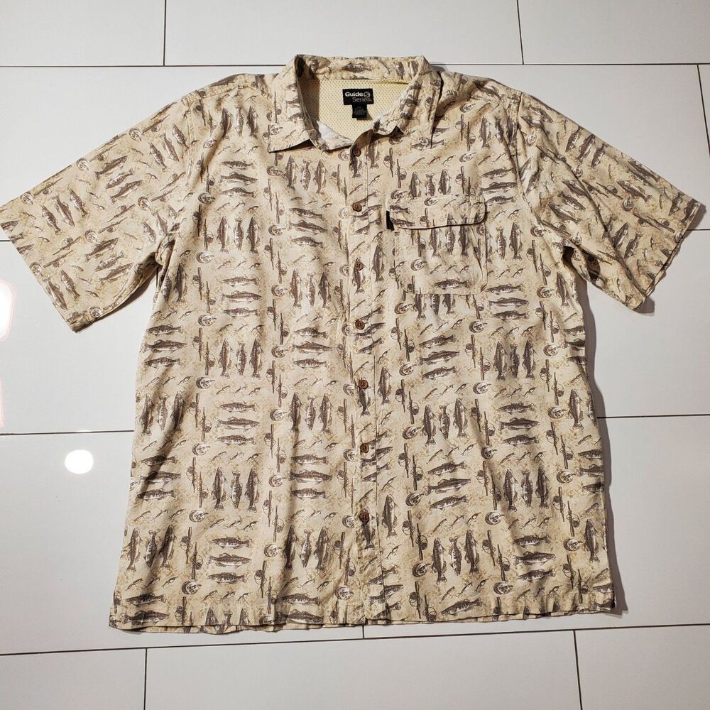 GUIDE SERIES FISHING SHIRT SHORT SLEEVE COTTON-RAYON SIZE 2XLT